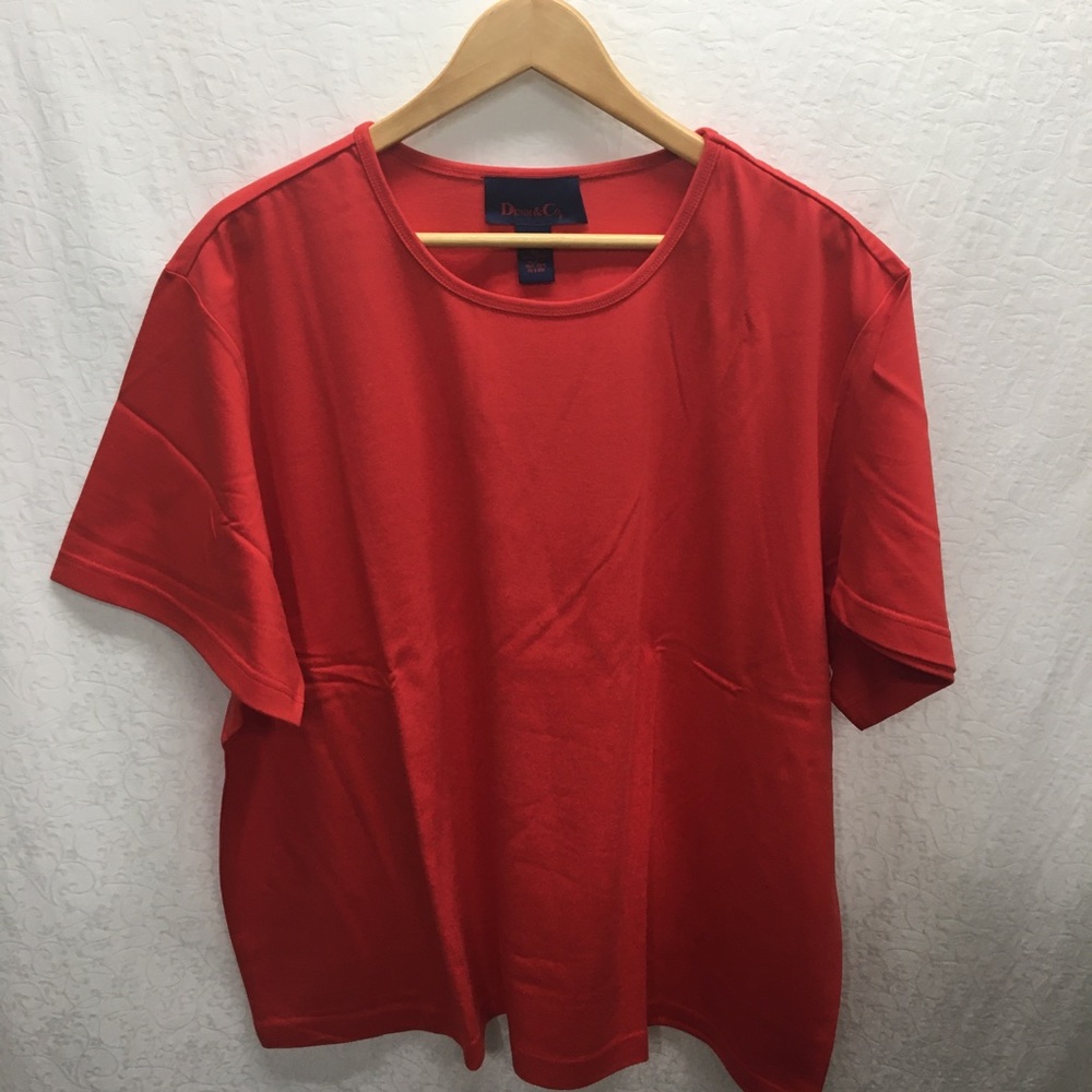 Denim & Co from QVC.  NWOT. Solid red t shirt. High quality. Size 3X